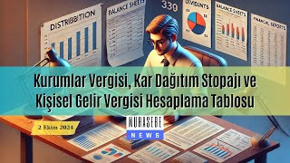 Kurumlar Vergisi Kar Dağıtım Stopajı ve Kişisel Gelir Vergisi Hesaplama Tablosu [upl. by Pickett]