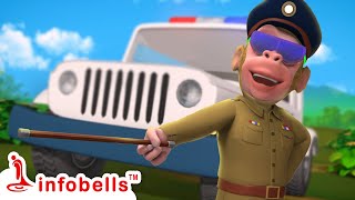 A Secret Virus amp Animals Sneezing  Super Hero Police Bandar Cartoon Episode  Infobells [upl. by Lattimer]