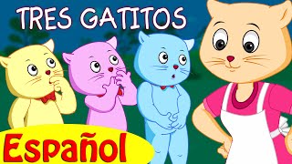 Tres Gatitos Three Little Kittens  Canciones infantiles en Español  ChuChu TV [upl. by Otha]