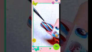 Rainbow🌈 nail art design 💅  easy nail art tutorial  multicolored nail art trandingmusic [upl. by Enak]