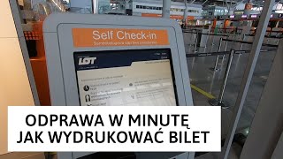 SZYBKA ODPRAWA na lotnisku w samoobsługowych kioskach selfservice checkin machine [upl. by Aitnauq]