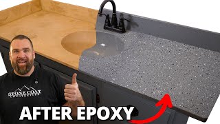 How to Epoxy Over a Cultured Marble Sink and Vanity Full Tutorial  Stone Coat Epoxy [upl. by Esau]