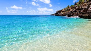 Tropical Beach Ambience 3 Hours of Peaceful Ocean Waves 4K Video [upl. by Anigal]