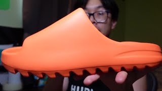 Yeezy Slide Enflame Orange from DHGate  Review  On Foot [upl. by Ainesey481]