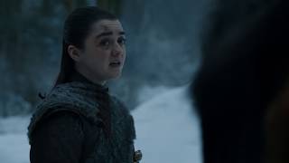 Game Of Thrones 8x04  Bran Told Arya and Sansa about Jon [upl. by Aiouqahs]