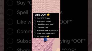 WHY DID I SAY OOF 😵roblox funny fyp shorts [upl. by Adnilreh]