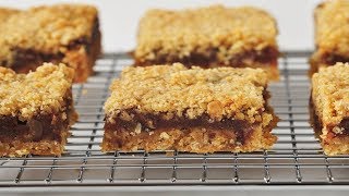 Date Squares Classic Verson  Joyofbakingcom [upl. by Nikolos256]