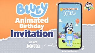 BLUEY Birthday INVITATION 🐶 Bluey Animated Video Invitation [upl. by Ultan610]