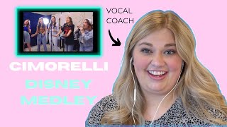 CIMORELLI  quotDisney Medleyquot  Vocal Coach Reacts [upl. by Velma180]