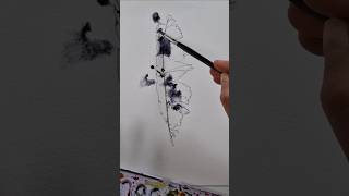 New video on Patreon 🥰 lineandwash featherdrawing drawingideas [upl. by Frantz]