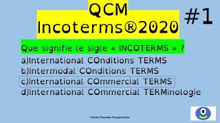 INCOTERMS 2020 QCM otm bacpro transport bacpro commerceinternational [upl. by Erdnaed273]