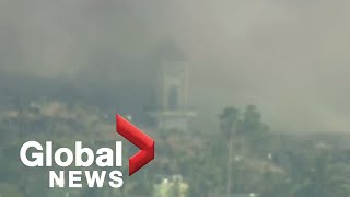 La Palma volcano Video captures moment church collapses as lava consumes it [upl. by Bast608]