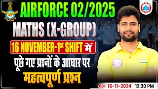 Airforce 22025 Exam Analysis 16 Nov 2024 Shift 1st  Airforce Maths Paper Solution By Vishal Sir [upl. by Hinkle]