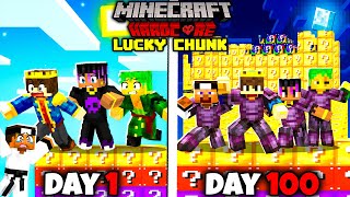 100 Days on ONE LUCKY CHUNK in Hardcore Minecraft 😰 [upl. by Nadual221]