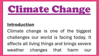 Climate Change Essay Writing in English 230 Words [upl. by Parnas]