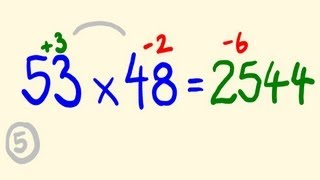 Fast Mental Multiplication Trick  Multiply in your head numbers near 50 [upl. by Maud129]