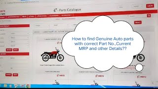 How to search Genuine OE Hero parts with full detailsHow to use ecatalogue for Automobile shop [upl. by Janaya]