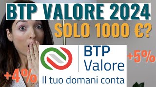 BTP VALORE 2024 Ha senso investire 1000 euro nel nuovo Buono Tesoro Poliennale [upl. by Anaej]