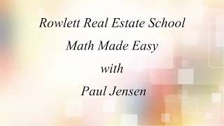 Rowlett Real Estate School  Prorating Interest  Florida Real Estate Math [upl. by Airual]