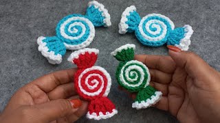 🎄Caramelos a crochet para corona navidadcrochet navidad [upl. by Hsital]