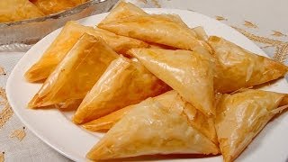 Greek Triangle Cheese Puffs Tiropites [upl. by Nemzaj]