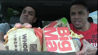 Eating Burger King Whoppers amp Mcdonalds Big Macs Hodgetwins [upl. by Arodal]