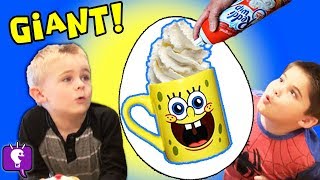 GIANT SpongeBob Surprise TOY Egg with HobbyKidsTV [upl. by Nanon]