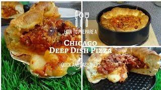 Chicago Pizza  DEEP DISH PIZZA Vegetarische Variante 2017 [upl. by Ecirtnom]