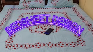 Bedsheet design🌸Hand bedsheet design🎋cutwork bedsheet design🌹hajarbuta bedsheet design🌸mashi [upl. by Sang]