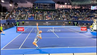 Adrian Mannarino vs Marcos Giron Delray Beach Court Level View Highlights 4K 60fps [upl. by Fafa]