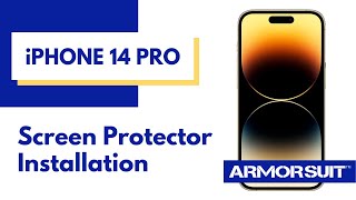 iPhone 14 Pro Screen Protector MilitaryShield Installation Video Instruction by ArmorSuit [upl. by Raimondo]