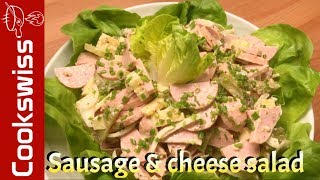 Swiss Cervelat and Cheese Salad  Sausage Salad salad recipes [upl. by Yung]