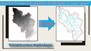 Extraction du réseau hydrographique et délimitation du bassin versant sur Arcgis [upl. by Assirrem60]