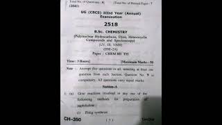 Polynuclear hydrocarbons organic chemistry previous year question paper hpu 2021 [upl. by Eiralam]