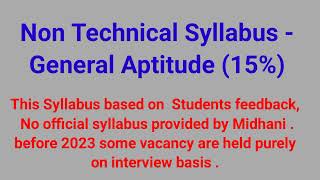 Midhani Diploma Mechanical Syllabus 2023  midhani syllabus2022 mechanical syllabus 2023 aim [upl. by Aneehsar801]