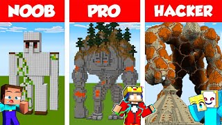 Minecraft NOOB vs PRO vs HACKER RIESEN GOLEM STATUE BAU CHALLENGE ⛏ [upl. by Onimod]