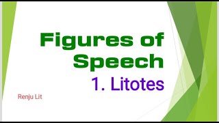 Figures of Speech Series 1 Litotes [upl. by Applegate]