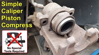 Easy and Cheap way to Compress a Brake Caliper Piston Without Any Special Tools [upl. by Winnah]