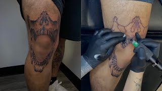 SKULL KNEE TATTOO PAINFUL [upl. by Assirat]