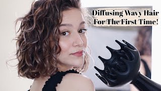 Diffusing My Wavy Hair For The First Time [upl. by Wil]