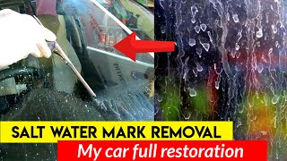 Car Windshield Water spot removal  Windshield glare removal  My car full restoration [upl. by Acinnor]