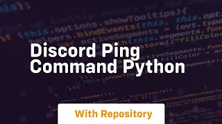 Discord ping command Python [upl. by Hau676]