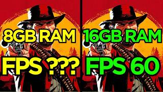 8GB RAM VS 16GB RAM TESTE EM JOGOS 1X8GB RAM VS 1X16GB RAM QUAL A DIFERENÇA ENTRE 16GB VS 8GB RAM [upl. by Terris96]