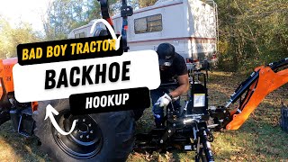 BAD BOY 4035 TRACTOR BACKHOE HookUP [upl. by Anovahs]