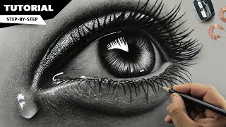 How to Draw Hyper Realistic Eyes  Step by Step [upl. by Landis]