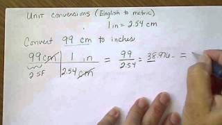 Unit conversions using unit cancellation Englishmetric [upl. by Llenyt]