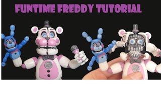 FUNTIME FREDDY  FNAF SISTER LOCATION TUTORIAL POLYMER CLAY  PORCELANA FRIA  PLASTILINA posable [upl. by Jeno]