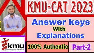 KMUCAT 2023 1st test keys with explanation part2100 correct options each amp every mcqs solved [upl. by Ahsait790]