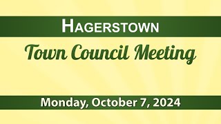 Hagerstown Town Council Meeting October 7 2024 [upl. by Specht327]