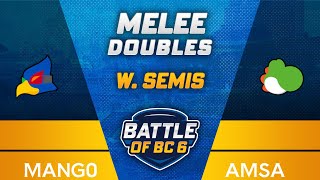 Mang0 Falco vs aMSa Yoshi  Melee Singles Winners SemiFinal  Battle of BC 6 [upl. by Sussna]